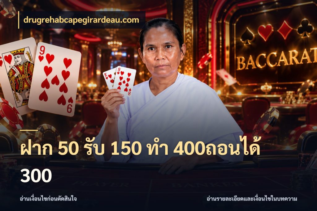 ฝาก 50 รับ 150 ทํา 400ถอนได้ 300